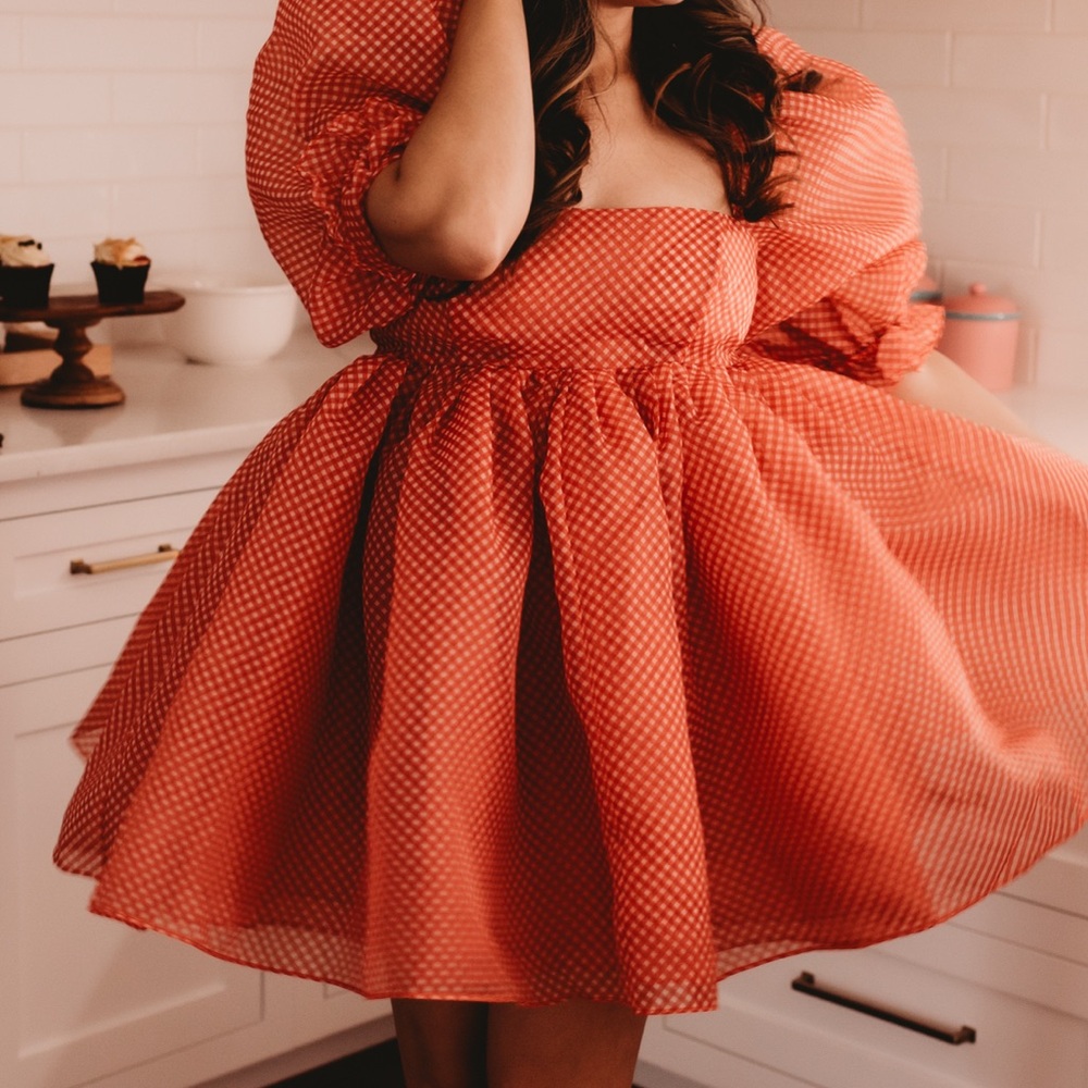Baby gingham puff
